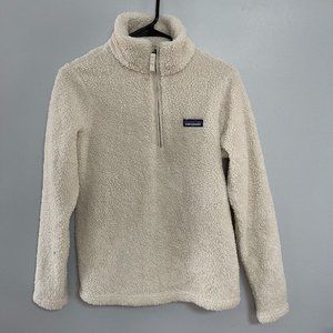Patagonia Womens peach fluffy long sleeve half zip pullover sweater, Size Small